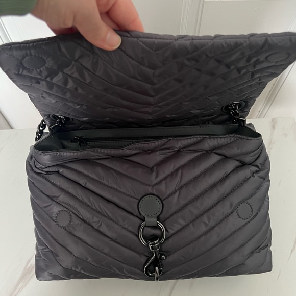 Rebecca Minkoff | Edie Nylon Jumbo Flap Bag in Gray - Picture 5 of 7